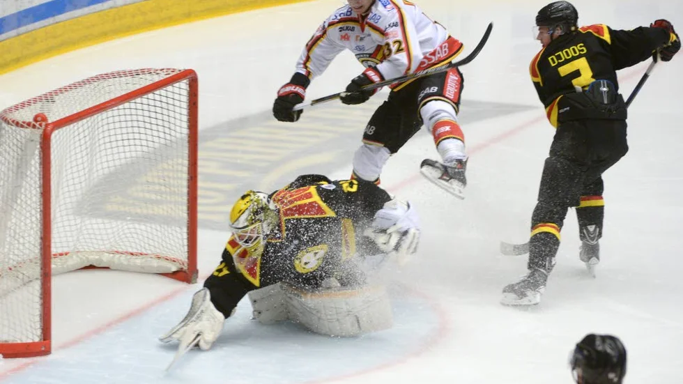 Stopp. Luleå Hockey fick inte hål på Brynäs målvakt Bernhard Starkbaum. Gävlelaget vann matchen med 2–0.