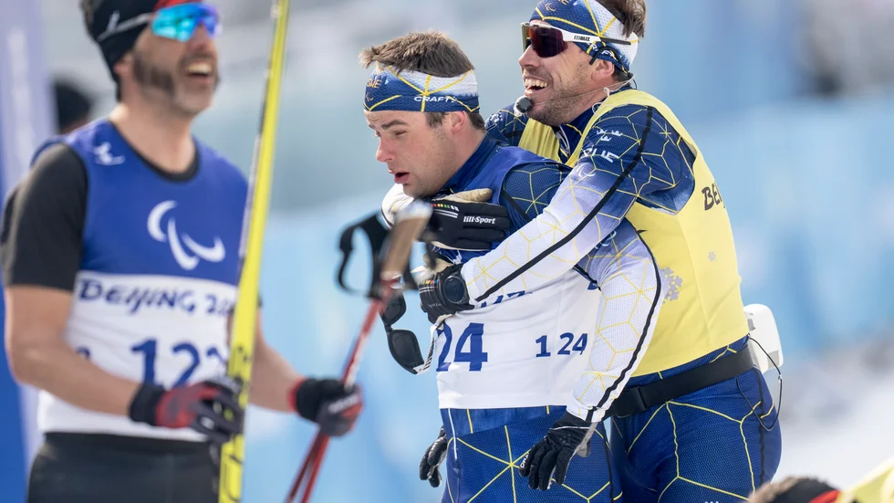 Zebastian Modin och hans guide Emil Jönsson Haag.