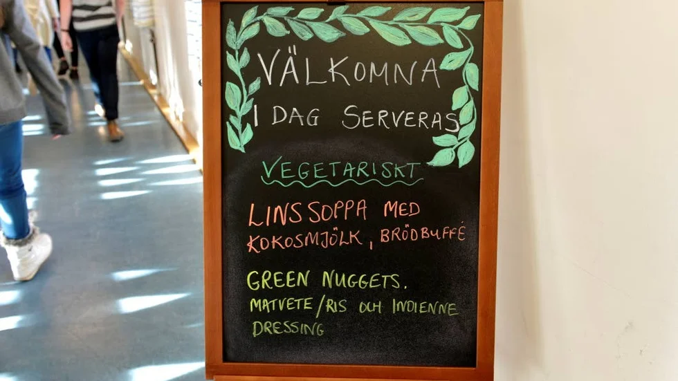 Vegetarisk dag. Samtliga skolor i Västerviks kommun serverade vegetarisk mat till lunch på måndagen.