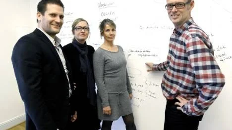 WJOS reklambyrå.Erik Stenbeck,Mia Öström,Elisabeth Årbrandt och Benny Johnson.