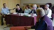 Lennart Sjöberg, Lotta Nordin, Yvonne Bispfors, Bo Elfström och Johan Östlund deltog i gårdagens möte mellan Pensionärernas Samorganisation och Medirest.