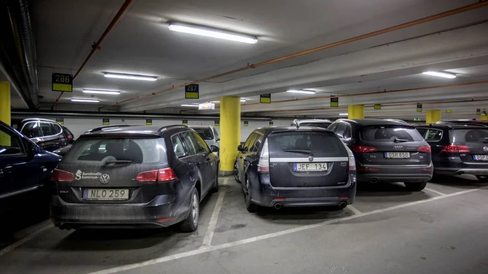 Parkeringsplatsdimensioner. Centralgaraget Uppsala.