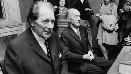Harry Martinson och Eyvind Johnson, nobelpristagare 1974.