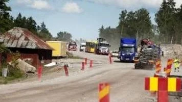 Vägarbeten på väg 288.