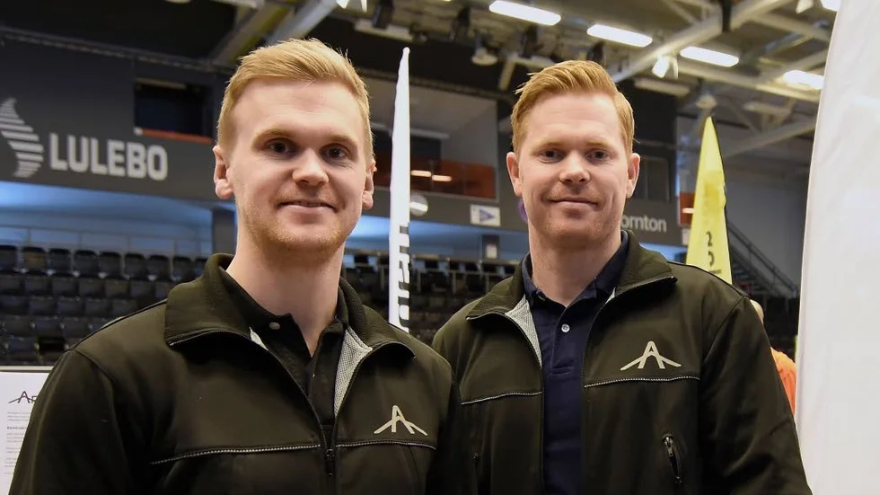 Bröderna Richard och Johan Arvidsson från Arvidssons takstolar letade en konstruktör under jobbmässan i onsdags.