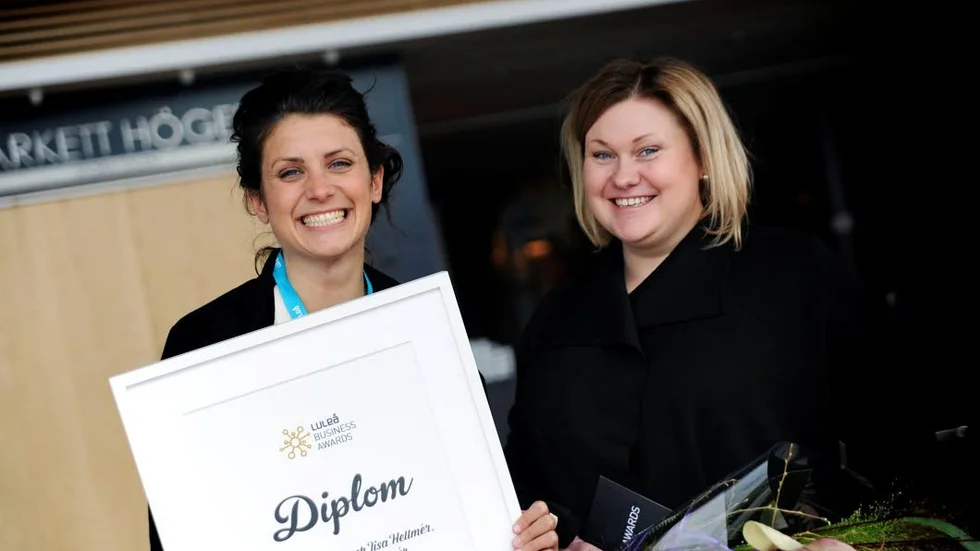 Pristagare. Lisa Hellmér och Sofia Grödahl blev Årets Nya Företagare i Luleå.