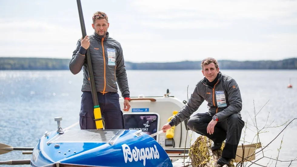 Team. Äventyrarna Glenn Mattsing och Sören Kjellkvist ska ro runt Svalbard för att visa på klimatförändringarna.