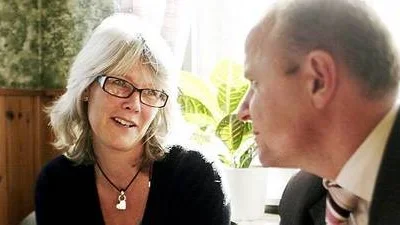Hundbitna Christine Elengård fick besök av Mikael Oscarsson på onsdagen.