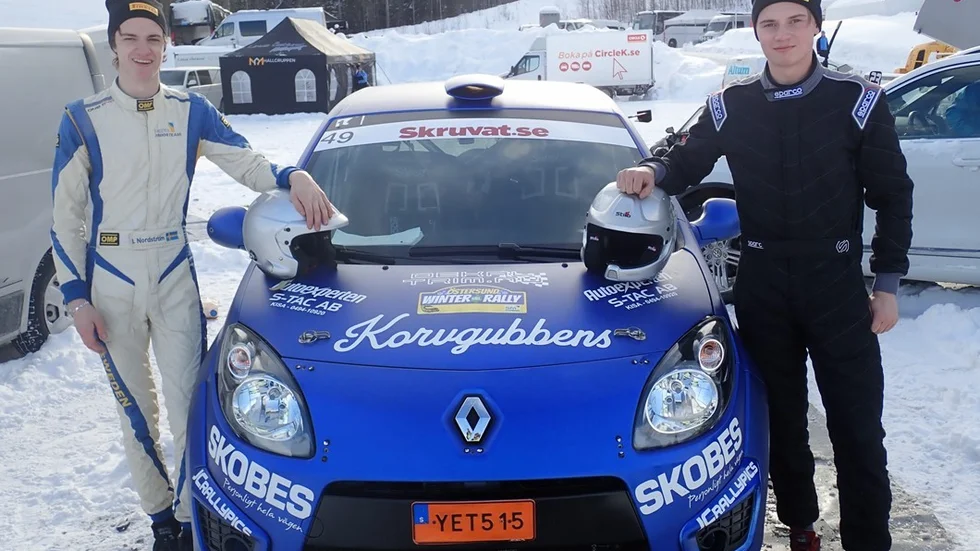 Isac Nordström och Albin Nordh deltog i SM-veckans rallysprint i Skellefteå.