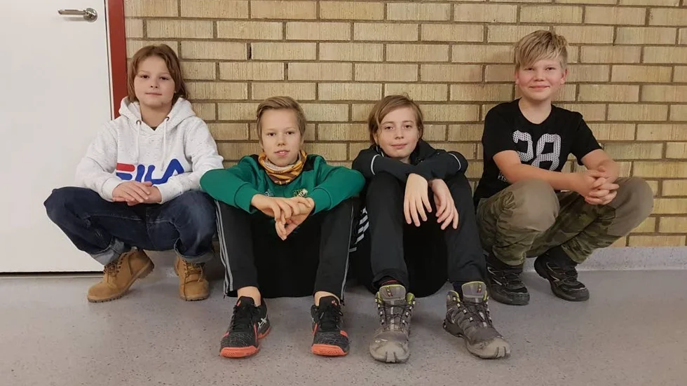 Vincent Granvik, John Svensson, Albin Åhlberg och Ceasar Östlund vann tredje pris i Mediagenier.
