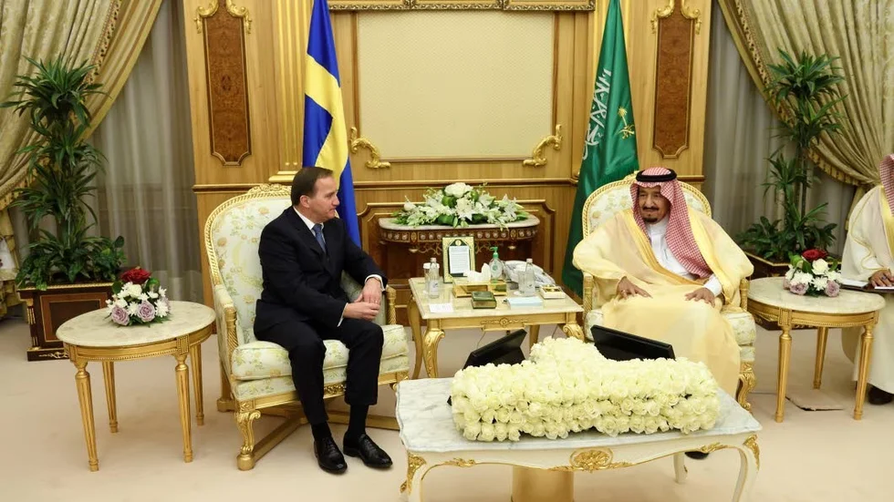 Samma hinder för kvinnor här som där? Stefan Löfven med Saudiarabiens kung Salman bin Abdul Aziz.