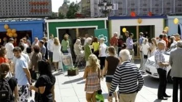 Alliansens valstugeupptakt på Stora Torget i Uppsala