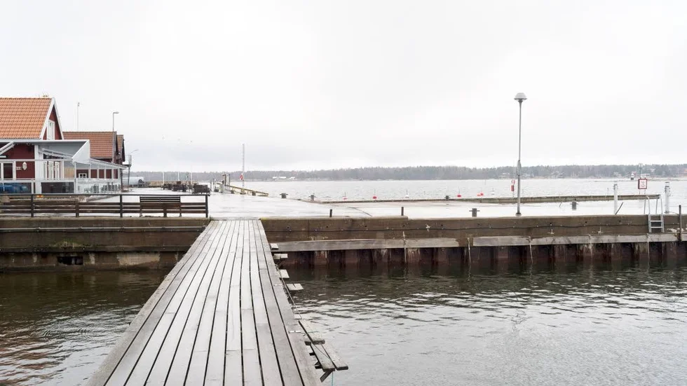 Öregrunds hamn på söndagen.