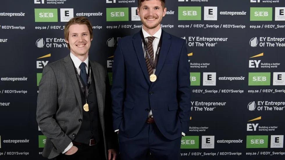 Stjärnskott 2016. Samuel Holmström och Jens Lundqvist vid Lundqvist trävaru AB i Öjebyn, har utsågs till årets stjärnskott 2016 på näringslivsgalan i Piteå.