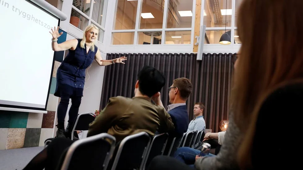 "Våga, vårda och vinn", sa entreprenören och inspiratören Therese Albrechtson.