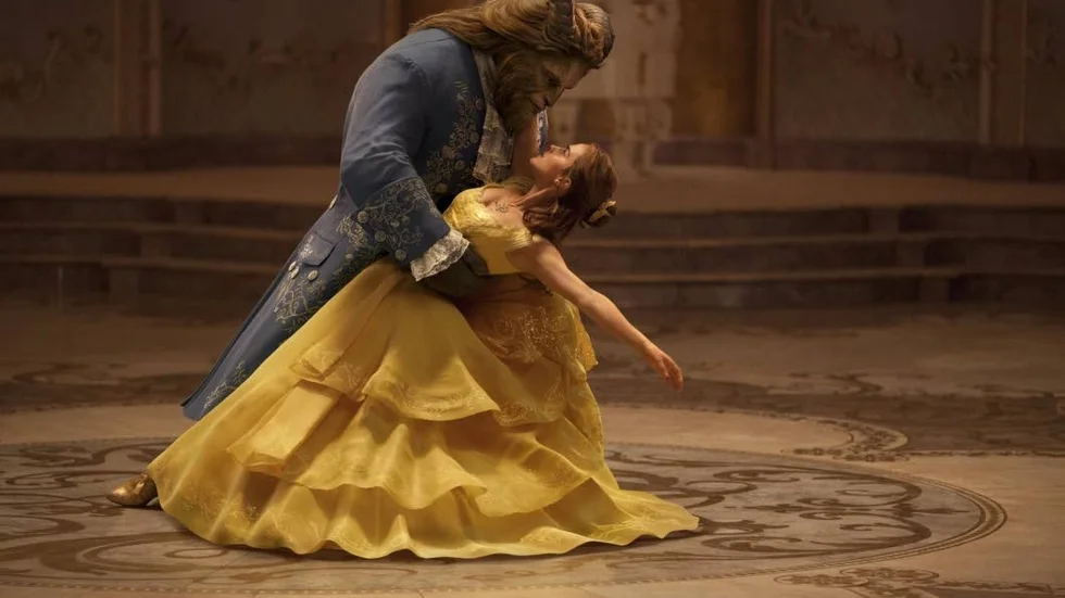 Filmen Skönheten och odjuret från 2017, med Emma Watson som Belle.