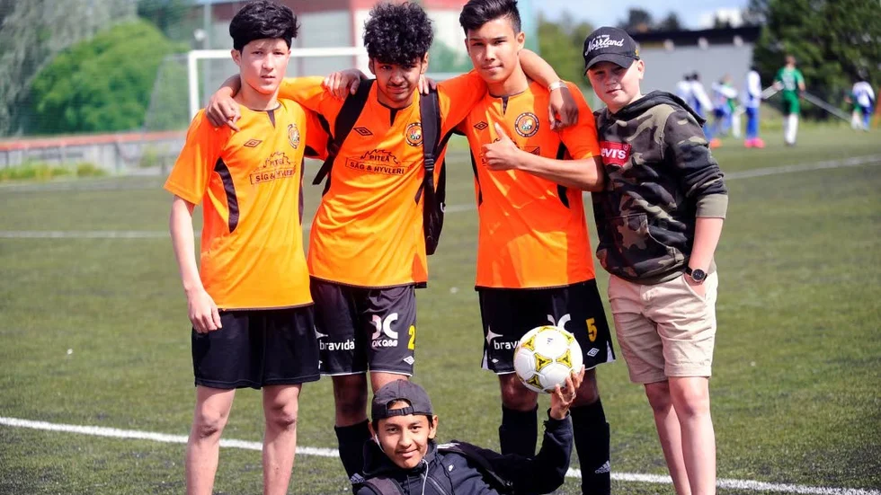 Nawroz Ali Ahmadi, Saman Jamehdar, Saleh Rezaie och Gabriel Lindström från IBFF tycker att det är roligt med Piteå Summer Games.
