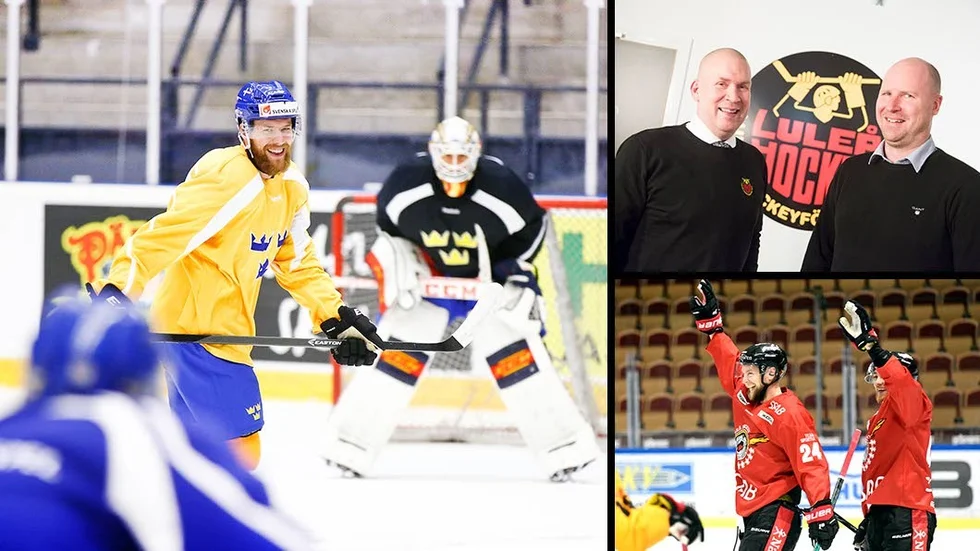 Linus Omark (stora bilden), Stefan "Skuggan" Nilsson och Ulf Engman (bilden uppe till höger) samt Luleåspelarna Johan Harju och Johan Forsberg.
