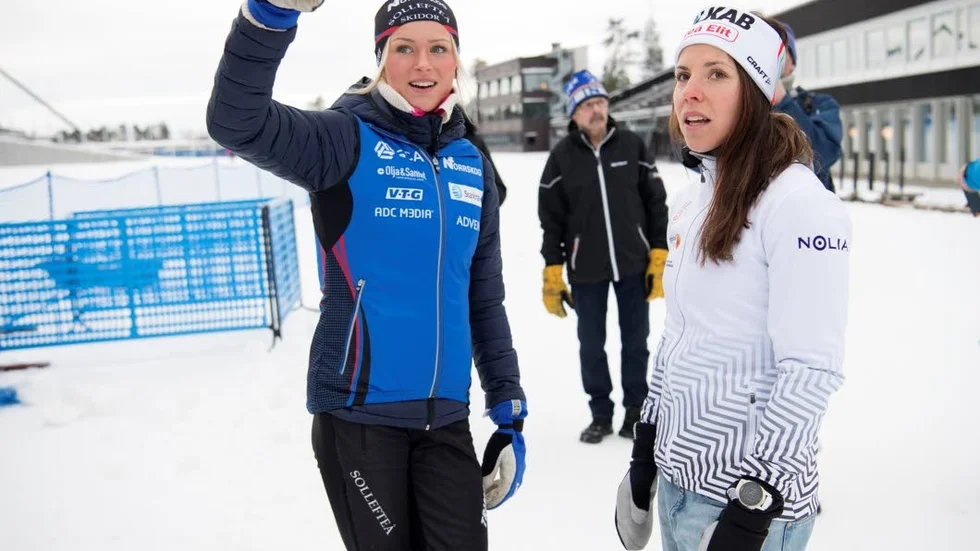 FALUN 20190112
Frida Karlsson (3:a), Charlott Kalla (2:a) och Ebba Andersson (1:a) i Kopparskidan 10 km klassisk stil på Lugnet skidstadion i Falun.
Foto: Henrik Montgomery / TT / kod 10060