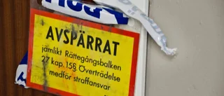 Sönderslagen lägenhet på Bergviken