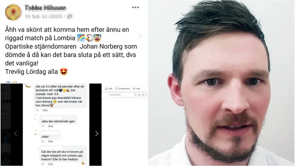 Ishockeydomaren Johan Norberg har för avsikt att polisanmäla personen bakom en kommentar på Facebook.