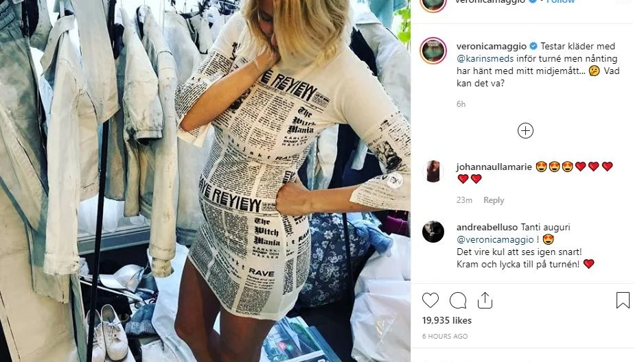 På Instagram hintar Veronica Maggio om att sonen Bosse, nio år, kan få ett syskon.