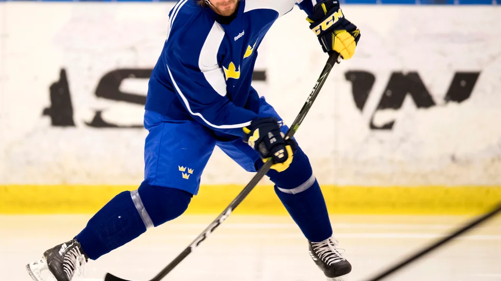 Andreas Thuresson i Tre Kronor-tröjan.