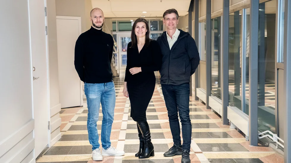 Forskarna bakom studien om vaccinernas effekt. Från vänster: Marcel Ballin, Anna Nordström och Peter Nordström.