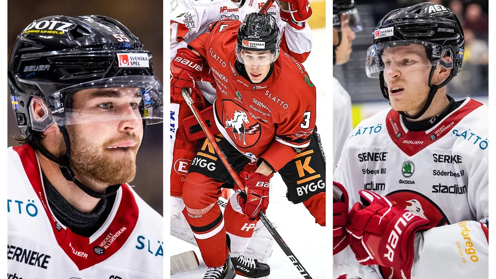 Hampus Falk, Jonathan Racine och Alexander Falk ingår en backsida som inte tål så många skador.