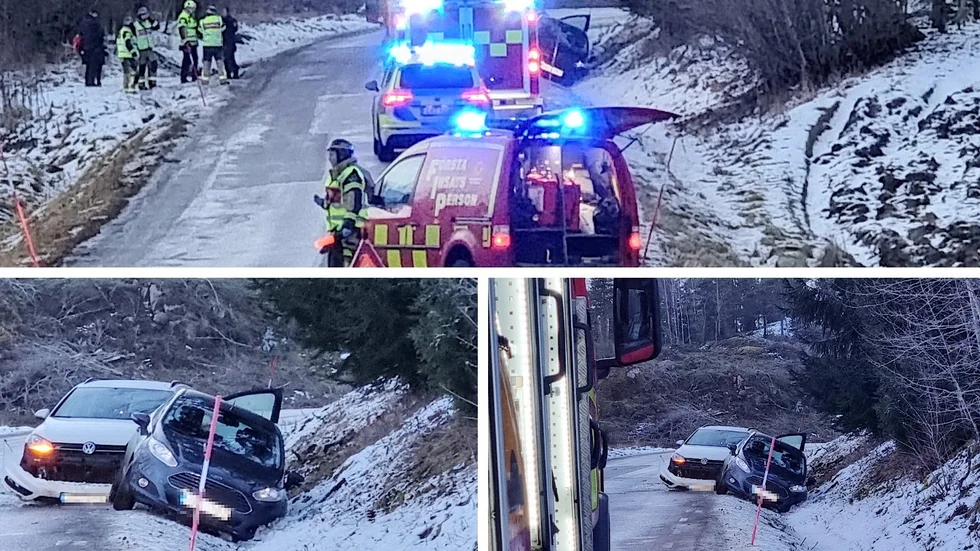 En person fick föras till sjukhus efter en kökrock på Gamla Östra Rydsvägen på torsdagsmorgonen.