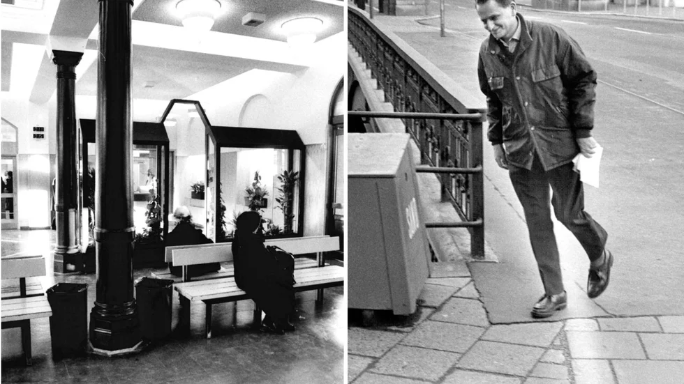 Tågförseningarna mellan Uppsala och Stockholm debatterades i riksdagen och statsrådet Olof Palme fick svara på frågor från riksdagsledamoten Ruth Hamrin-Thorell. Bilden från väntsalen på Uppsala centralstation är från 1984.