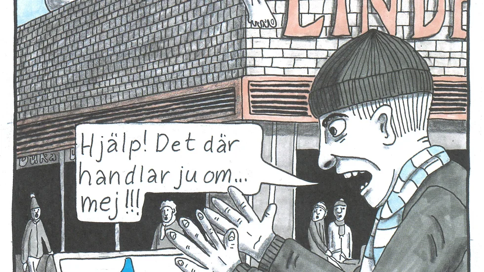 Gud sitter på Lindén i Thomas Arnroths självbiografiska serie.