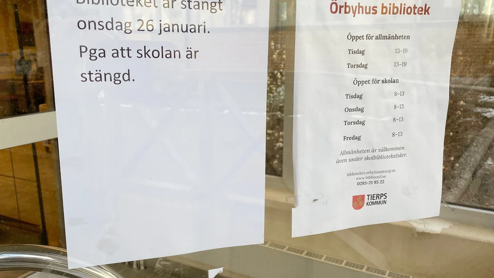 Det var bara på dörren till Örbyhus skolas bibliotek som det satt ett anslag om att skolan var stängd på onsdagen.