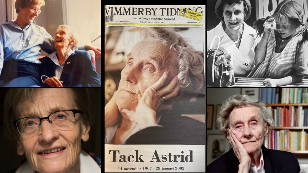 När Astrid Lindgren gick bort den 28 januari 2002 gjorde Vimmerby Tidning för första gången ett undantag från annonserna på första sidan. 
Bilden på Karin och mamma Astrid är en ögonblicksbild från hösten 1997, när Vimmerby Tidning blev ett undantag och fick en intervju med Astrid Lindgren, som i princip dragit ner rullgardiner för journalister.