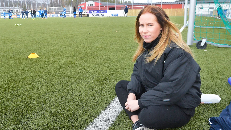 Skadad. Sunnanås nyförvärv Mikaela Sundlöv har nyligen åkt på en hjärnskakning vilket innebär att hennes medverkan i helgens premiärmatch mot IK Sirius är i fara. Foto: Jeanette Lövgren.