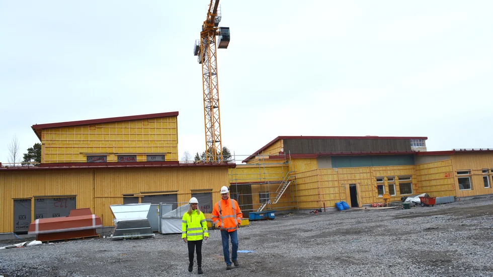 Nya förskolan i Bureå under uppbyggnad. Arkivbild. Foto: Yvonne Rönngren.