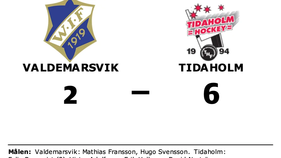 Valdemarsviks IF förlorade mot Tidaholm