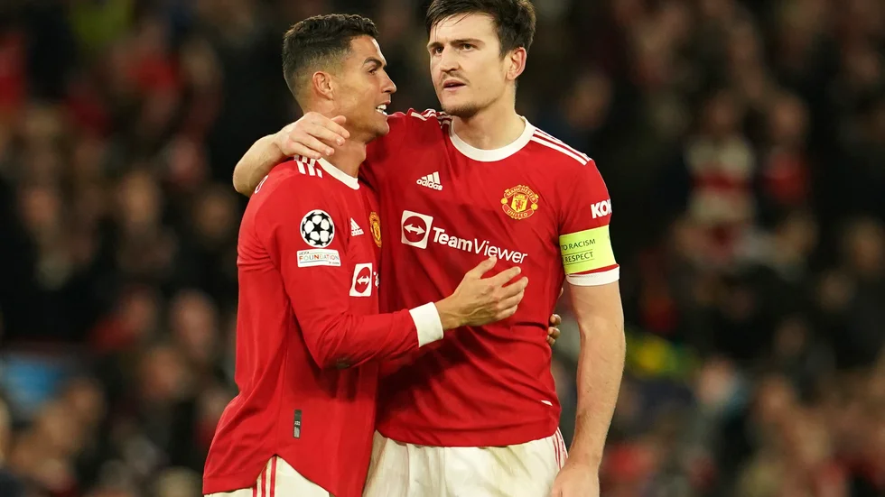 Cristiano Ronaldo och Harry Maguire. Arkivbild.