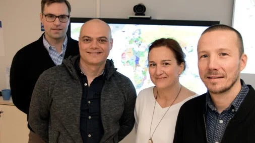 Nils Sandberg, FoU-staben, de båda läkarna Manuel Gonzalez Garcia, Virgina Zazo och Thomas Molén, enheten för e-hälsa.