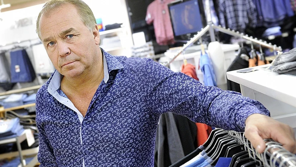 Kenneth Lindberg, ägare till klädbutiken Benson i Arkaden. Foto: Annika Eriksson