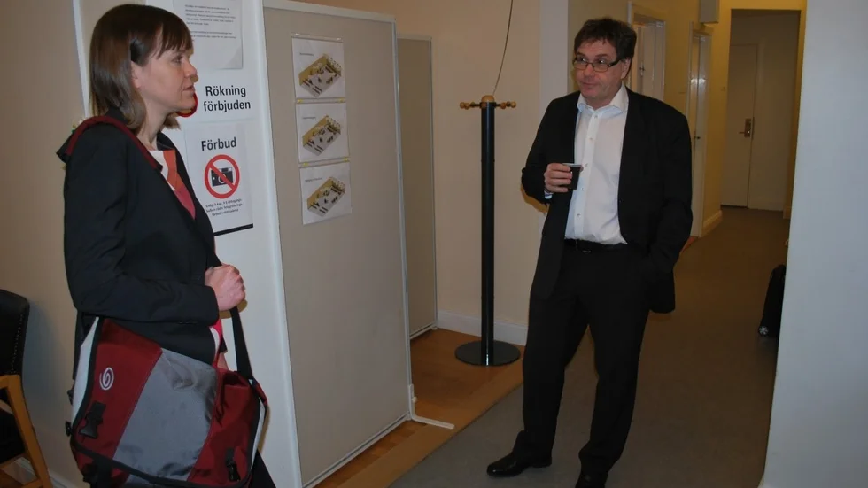 Då började rättegången. Marie Andersson och Johan Gullesjö i hovrätten. Foto: HANS BERGGREN