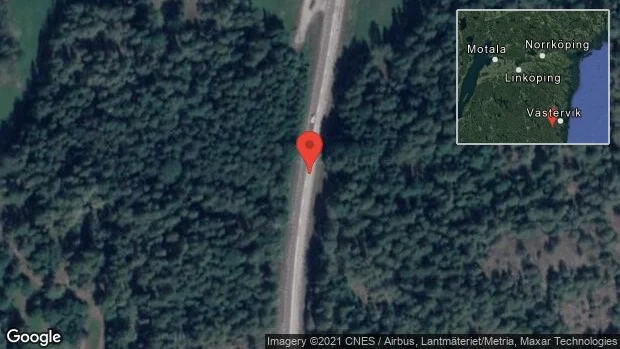 En lastbil i trafikolycka