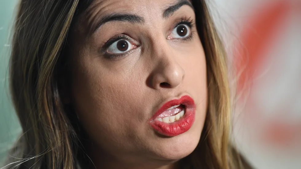 Vänsterpartiets partiledare Nooshi Dadgostar. Arkivbild