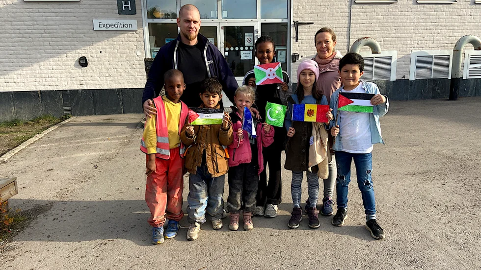 Shalom Iradkunda, Anton Eriksson, Karam Khalil, Meja Hartzell, Kalas Iradkunda, Mira Buzurniuc, Maria Thorell och Yazan Rema har lärt sig mycket under temaveckan.