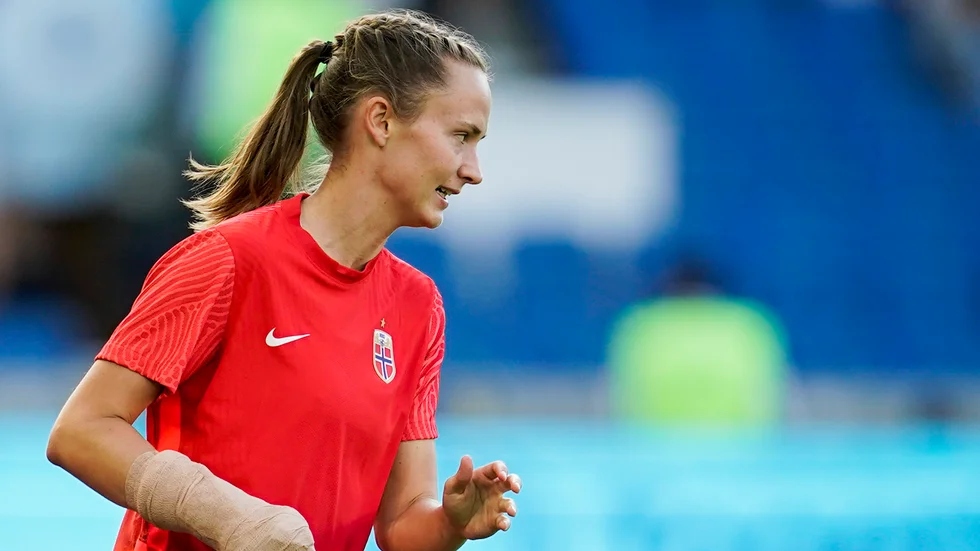 Caroline Graham Hansen under fotbolls-EM i England i somras. Arkivbild.