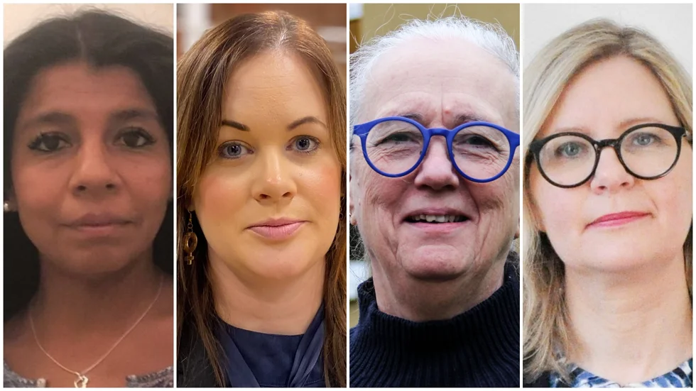 De fyra S-profilerna som enats i det öppna brevet till regionen är: fr.v. Jenny Dahlberg (omsorgsnämndens ordförande, Älvkarleby kommun), Viktoria Söderling (Oppositionsråd, Tierps kommun), Carina Schön (Ordförande för lokala HSVO, Heby kommun) och Lisa Norén (Oppositionsråd, Östhammars kommun).