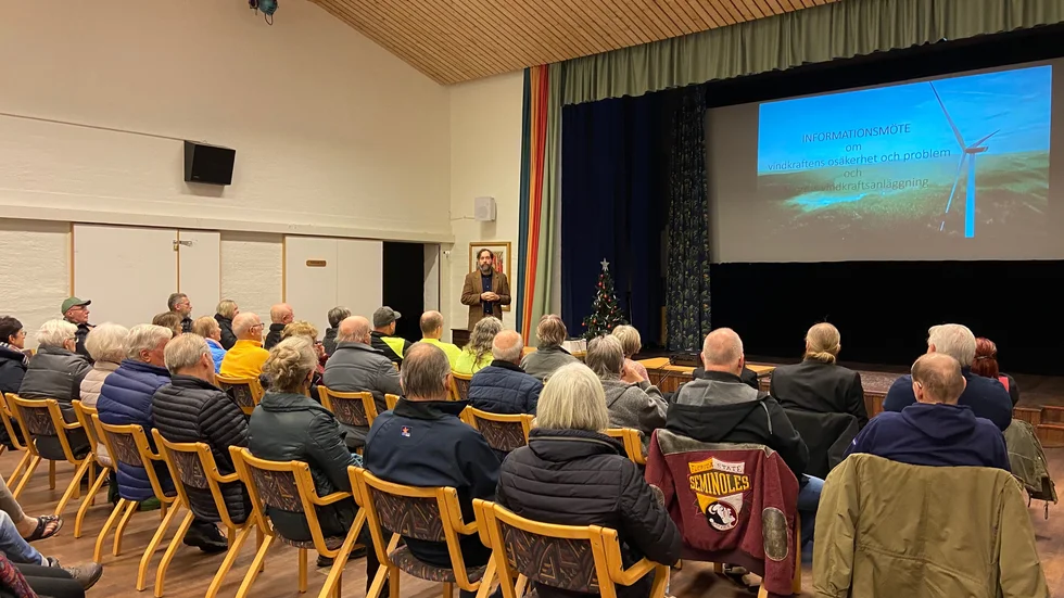 Alla platser var fyllda när Vindfrid manifesterade mot den planerade vindkraftsparken utanför Målilla.