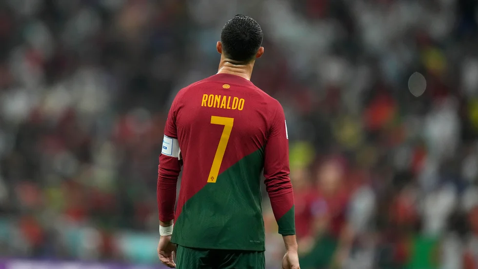 Cristiano Ronaldo under åttondelsfinalen i VM mot Schweiz.