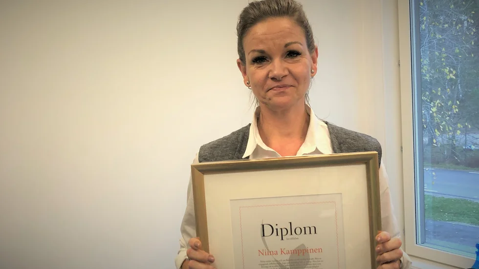 Årets första pedagogiska pris går till Niina Kamppinen på Boängens förskola.