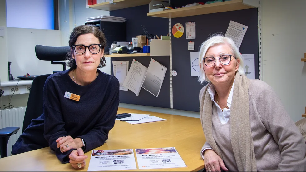 Erika Lundström, skolsköterska på gymnasiebyn och Eva Sundbom, skolsköterska på Ormbersskolan och Boskataskolan är två av dem som kommer bemanna den nya e-tjänsten. 